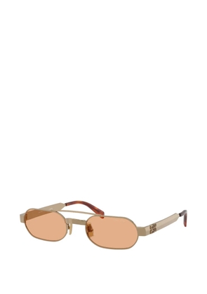 Miu Miu Eyewear oval-frame double-bridge sunglasses - Gold