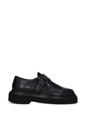 Max Mara buckle-strap leather loafers - Black