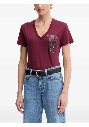 Armani Exchange logo-print V-neck T-shirt - Red