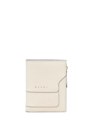 Marni logo-stamp leather wallet - Neutrals