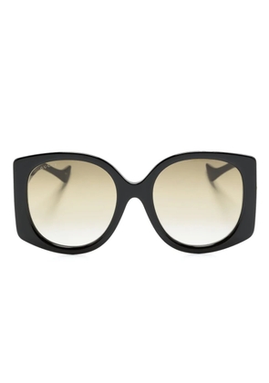 Gucci Eyewear logo-detail geometric-frame sunglasses - Black