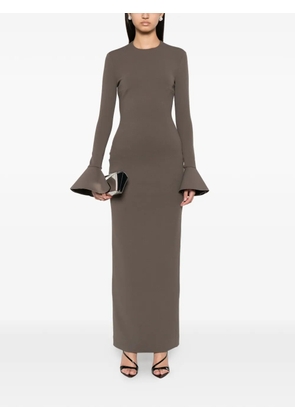 Solace London Alicia flare-sleeve maxi dress - Grey