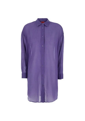 Merci button-up long-sleeve shirt - Purple