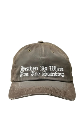 ALEXANDER DIGENOVA distressed embroidered baseball cap - Brown