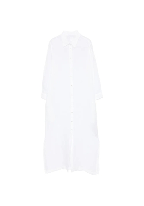 120% Lino longline button-down maxi dress - White