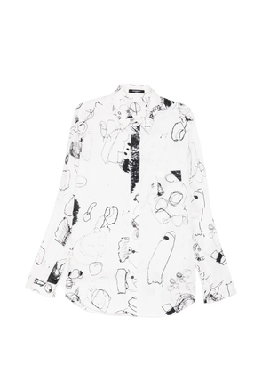 Nude:Masahiko Maruyama scribble-print shirt - White
