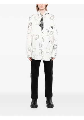 Nude:Masahiko Maruyama scribble-print shirt - White