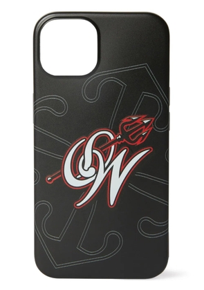 Off-White x AC Milan logo-print iPhone case - Black