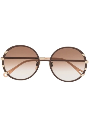 Chloé Eyewear oversized round frame sunglasses - Brown