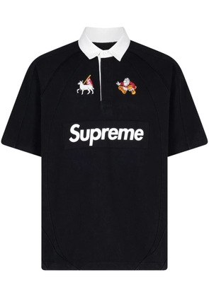 Supreme Rugby 'Black' embroidered polo shirt
