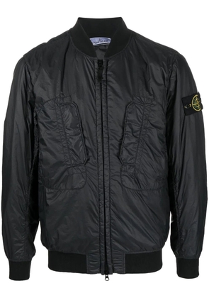 Stone Island logo-patch bomber jacket - Black