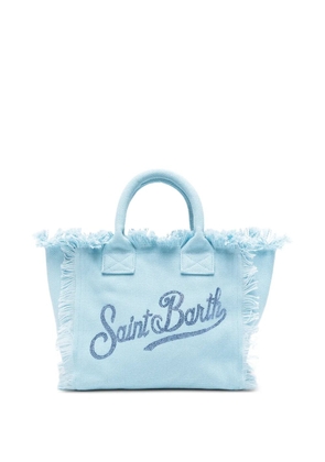 MC2 Saint Barth medium Colette frayed logo-embroidered tote bag - Blue