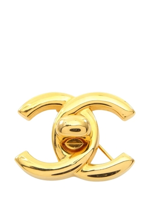 CHANEL Pre-Owned 1986-1988 interlocking-CC brooch - Gold