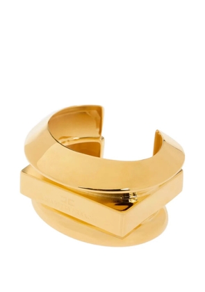 Elisabetta Franchi logo-detail cuff bracelet - Gold