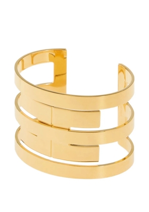 Elisabetta Franchi logo-detail rigid bracelet - Gold