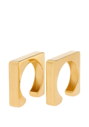 Elisabetta Franchi square rigid cuff bracelet set (set of two) - Gold