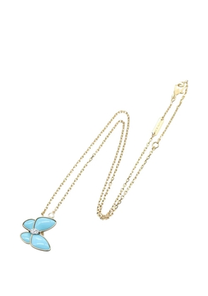 Van Cleef & Arpels Pre-Owned 2010s butterfly-pendant turquoise and diamond necklace - Gold