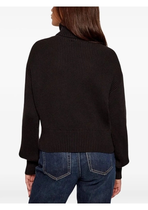 Calvin Klein Jeans logo-intarsia ribbed-knit sweater - Black