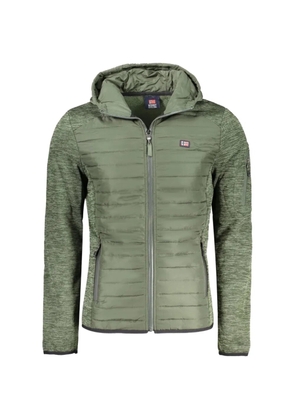 Norwegian Rain quilted-panel marl-effect hooded jacket - Green