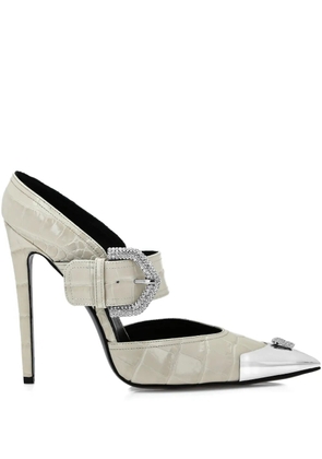Philipp Plein crocodile-embossed heeled pumps - Neutrals