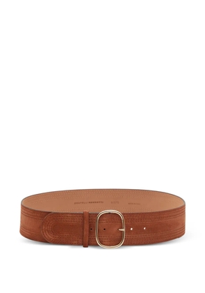 Fratelli Rossetti topstitched suede belt - Brown