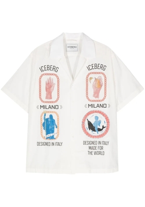 Iceberg Rome-print cotton shirt - White