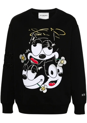 Iceberg cartoon-motif cotton sweatshirt - Black