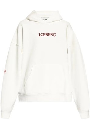 Iceberg logo-print cotton hoodie - White