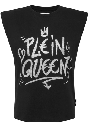 Philipp Plein crystal-embellished cotton tank top - Black