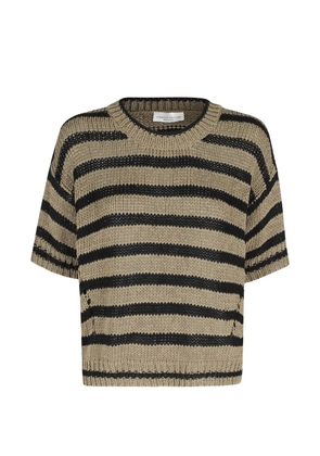 Roberto Collina striped open-knit sweater - Green