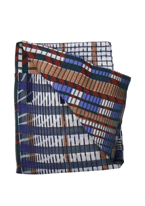 mapoésie tartan-pattern scarf - Blue