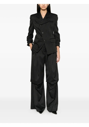 Aniye By pinstripe-pattern draped trousers - Black
