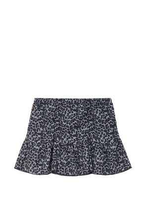 b+ab leopard-print ruffled mini skirt - Black