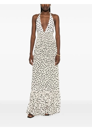 Leslie Amon polka-dot maxi dress - Neutrals