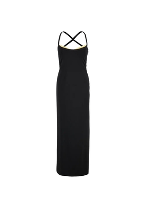Versace maxi cross-strap Medusa-plaque dress - Black