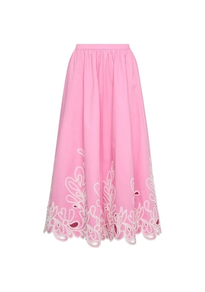 Cinq A Sept Espe Pailey Bloom embroidered flared skirt - Pink