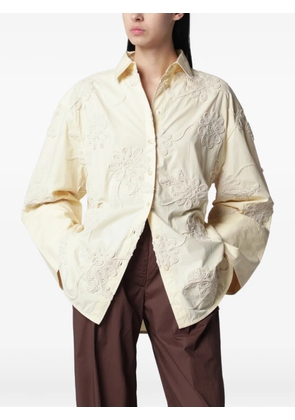 Rota floral-embroidered shirt - Yellow