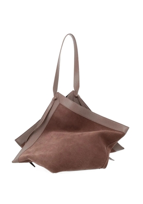 Yuzefi large Wonton suede tote bag - Brown