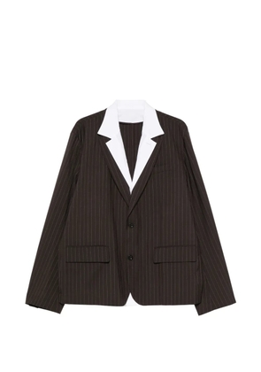 sacai stripe-pattern blazer - Brown