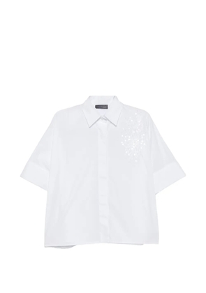 Lorena Antoniazzi sequin-embellished short-sleeve shirt - White