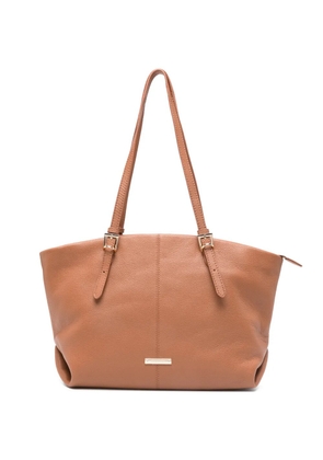 cromia Serena grained leather tote bag - Brown