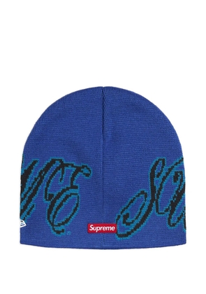 Supreme x New Era cursive beanie hat - Blue