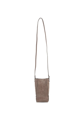 Brunello Cucinelli suede phone bag - Brown