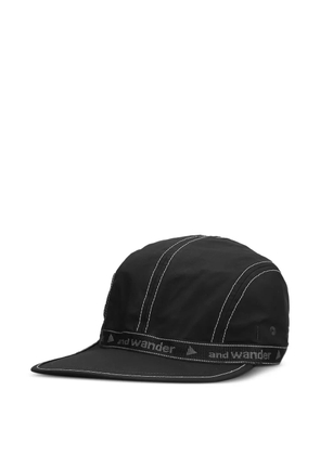 and Wander JQ contrast-stitch logo-tape cap - Black