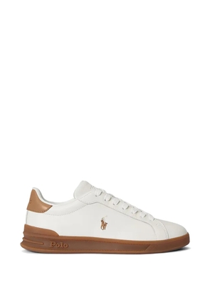 Polo Ralph Lauren logo-embroidered leather sneakers - White