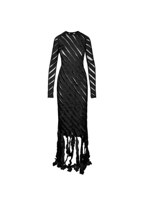 Ioana Ciolacu Spiral fringed maxi dress - Black