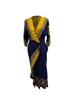 Etro Vintage wrap-detail printed dress - Blue