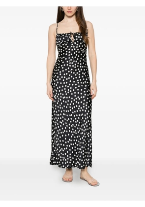 Leslie Amon polka-dot slip dress - Black