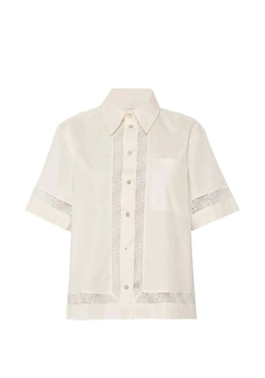 Marella lace-trim poplin shirt - Neutrals
