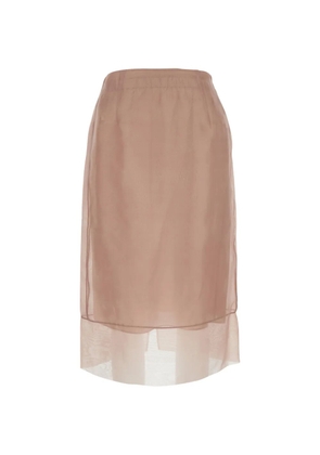 O HUI sheer silk skirt - Pink